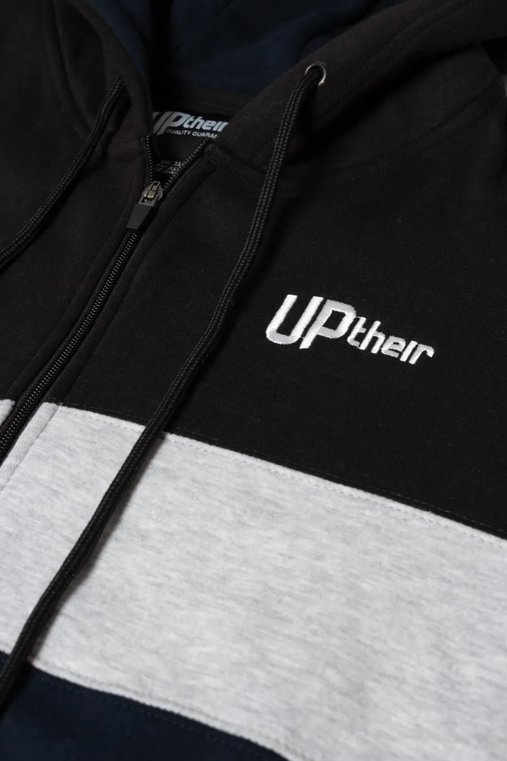 Uptheir Rogue Cut & Sew Contrast Panel Hoody - Navy