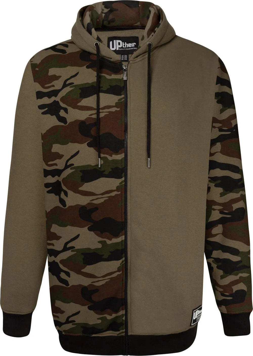 Uptheir Walkabout Camouflage Zip Hoody - Green