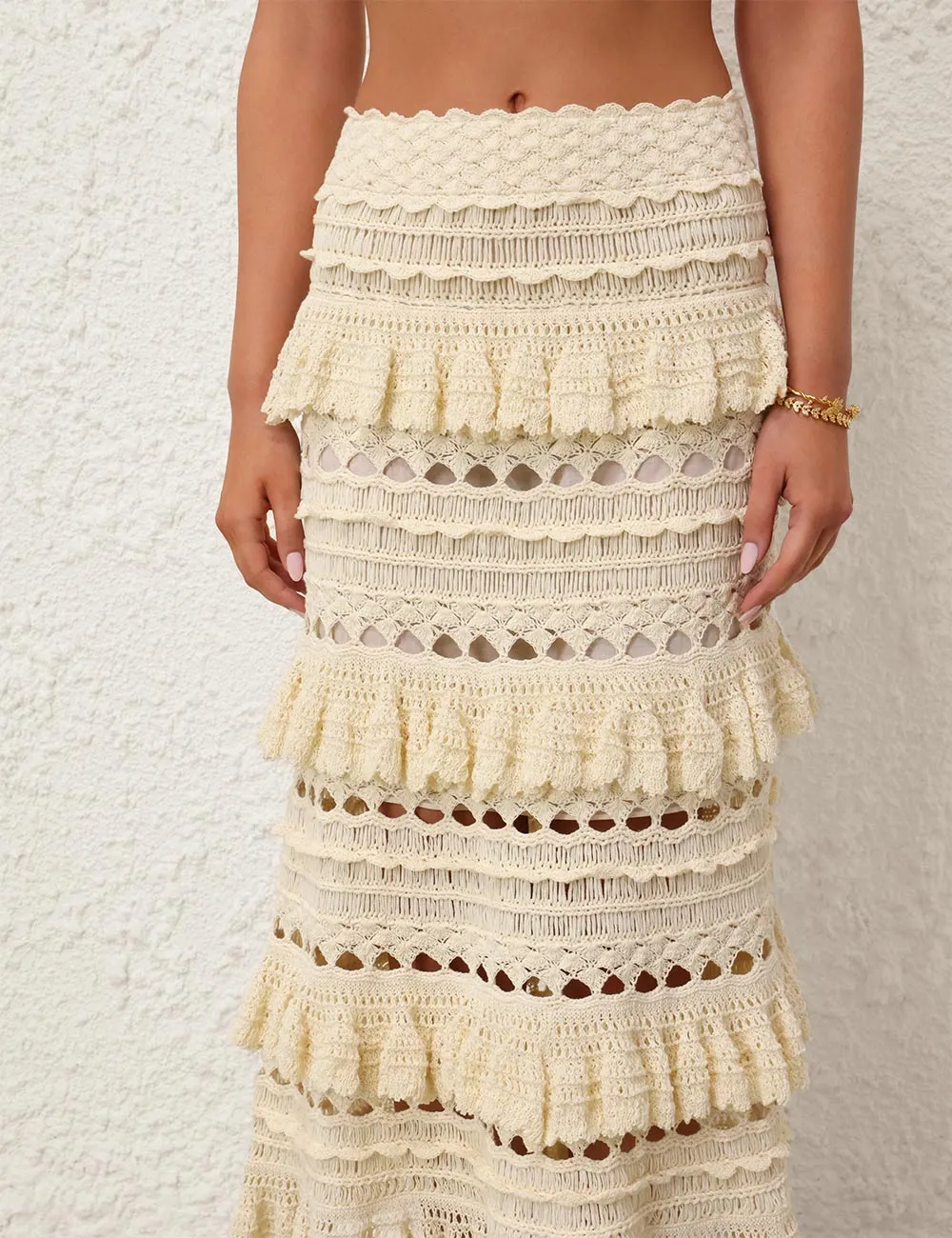 Waverly Crochet Midi Skirt