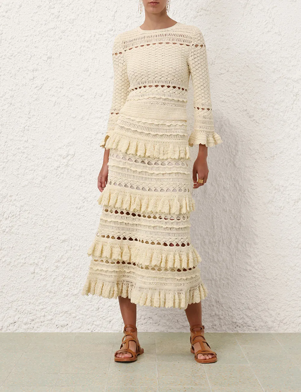 Waverly Crochet Midi Skirt