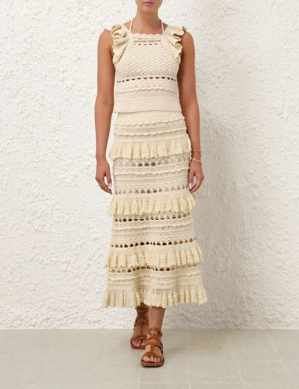 Waverly Crochet Midi Skirt