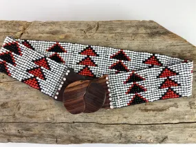 White Triangle Handmade Beaded Belt