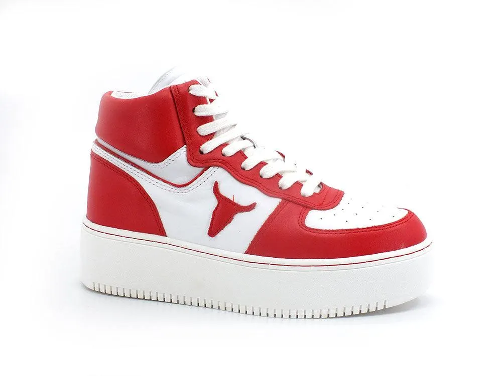 WINDSOR SMITH Sneaker Platform Hi White Red THRIVE