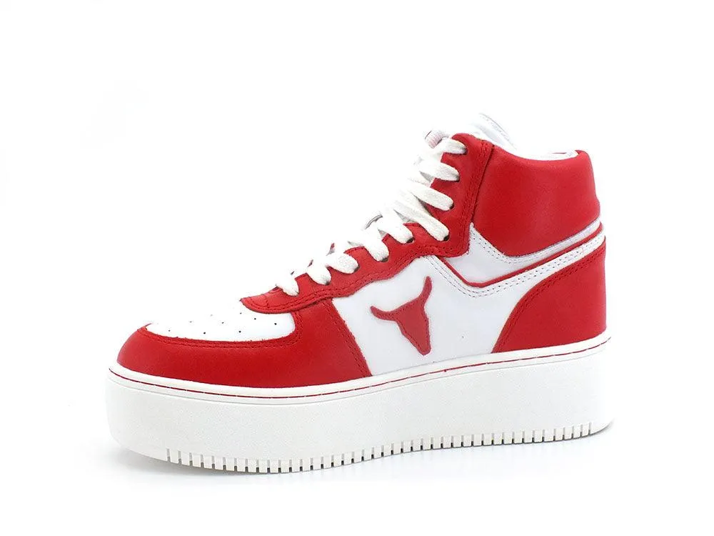 WINDSOR SMITH Sneaker Platform Hi White Red THRIVE