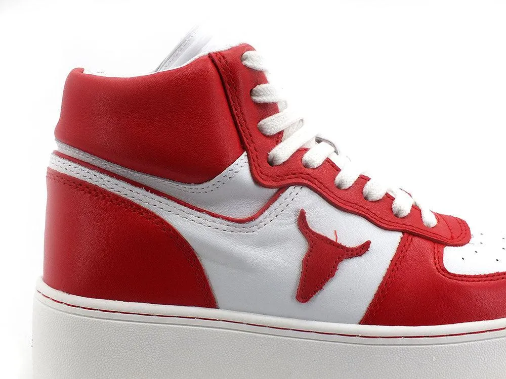 WINDSOR SMITH Sneaker Platform Hi White Red THRIVE