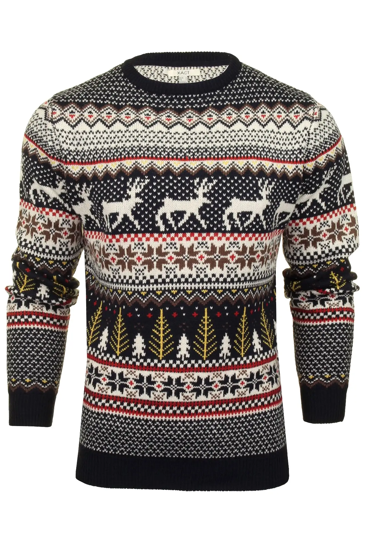 Xact Christmas/ Xmas Jumper 'Lapland' with Tree & Reindeer Fairisle Pattern