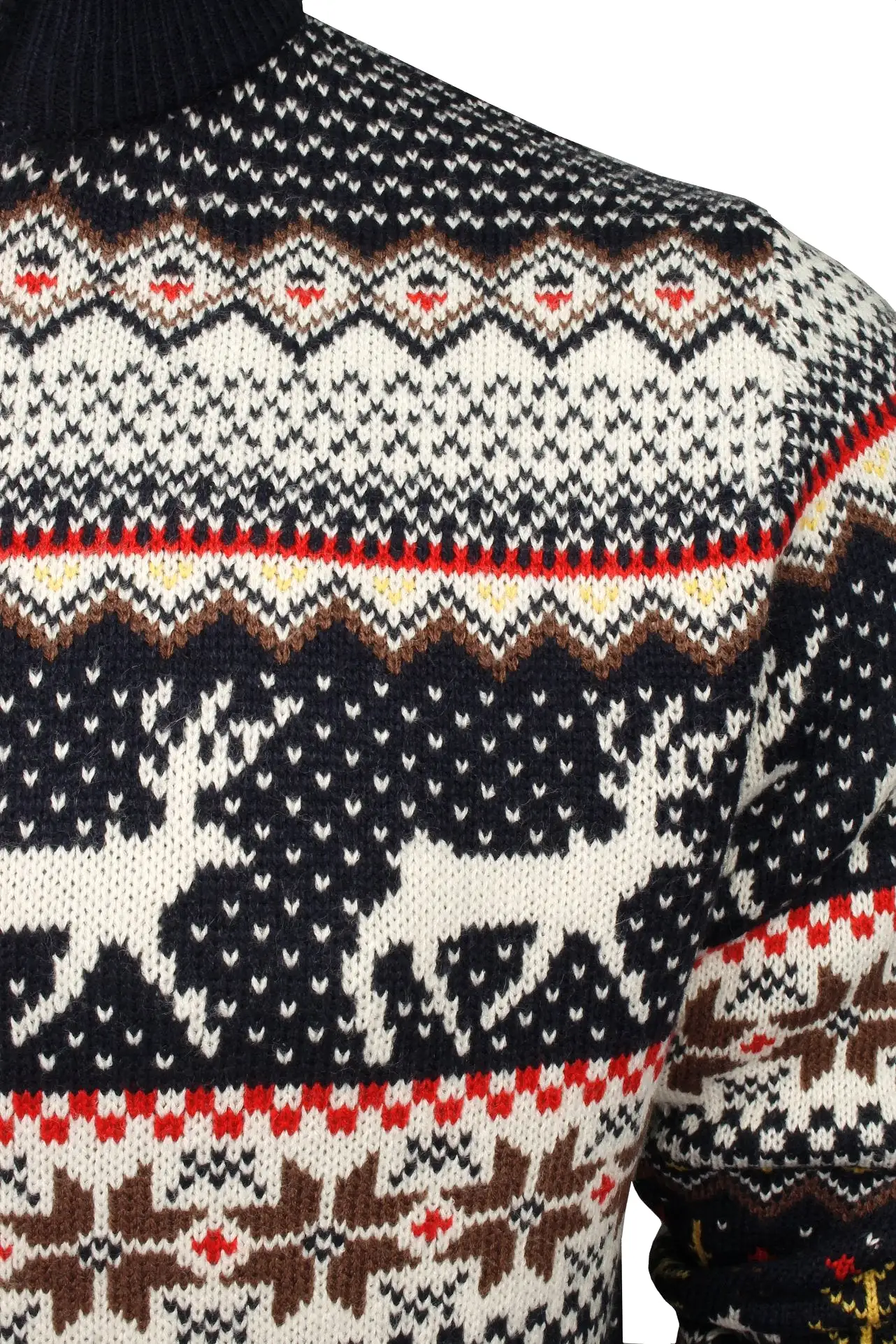 Xact Mens 1/4 Zip Reindeer Xmas/ Christmas Jumper