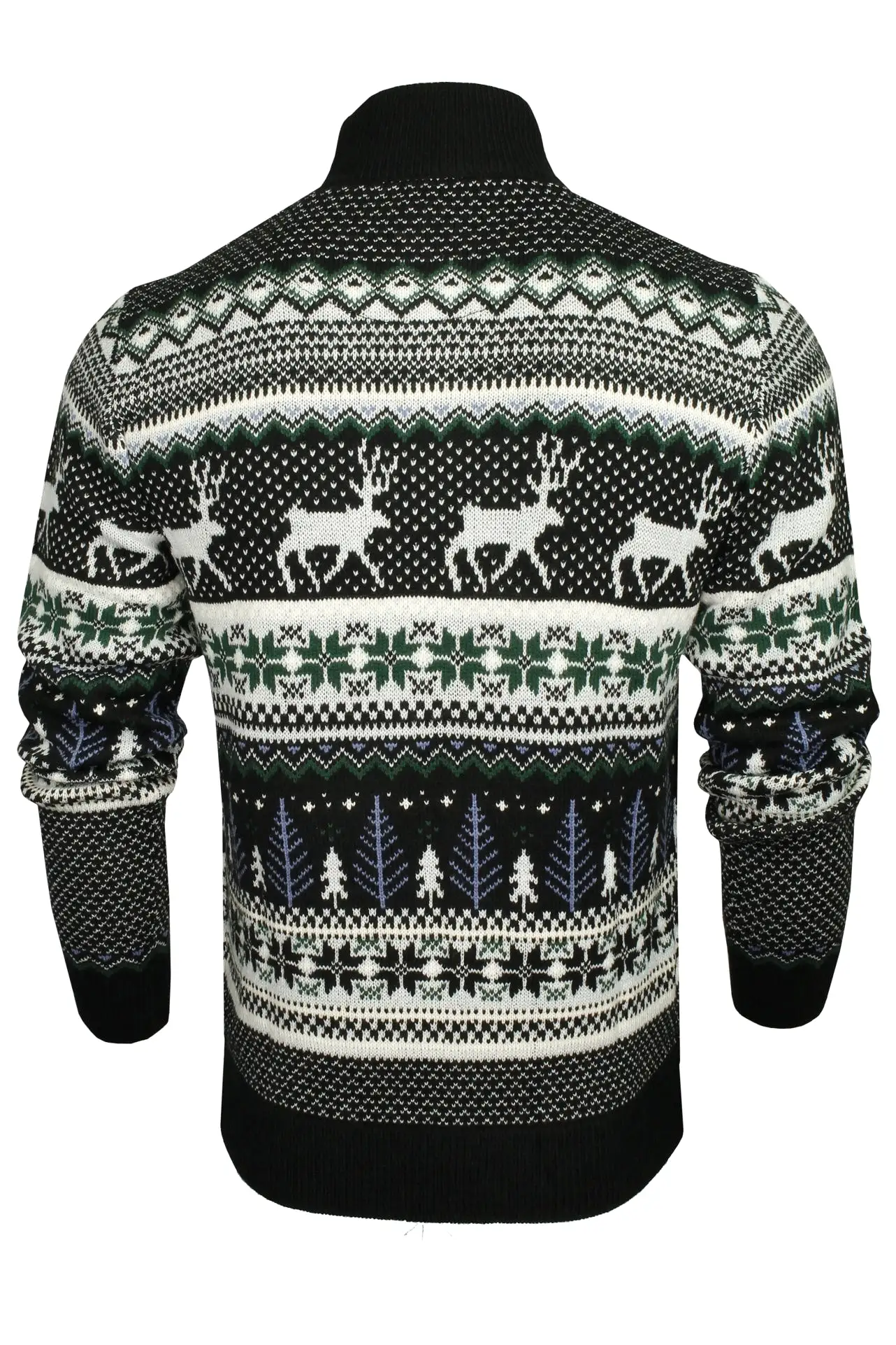 Xact Mens 1/4 Zip Reindeer Xmas/ Christmas Jumper