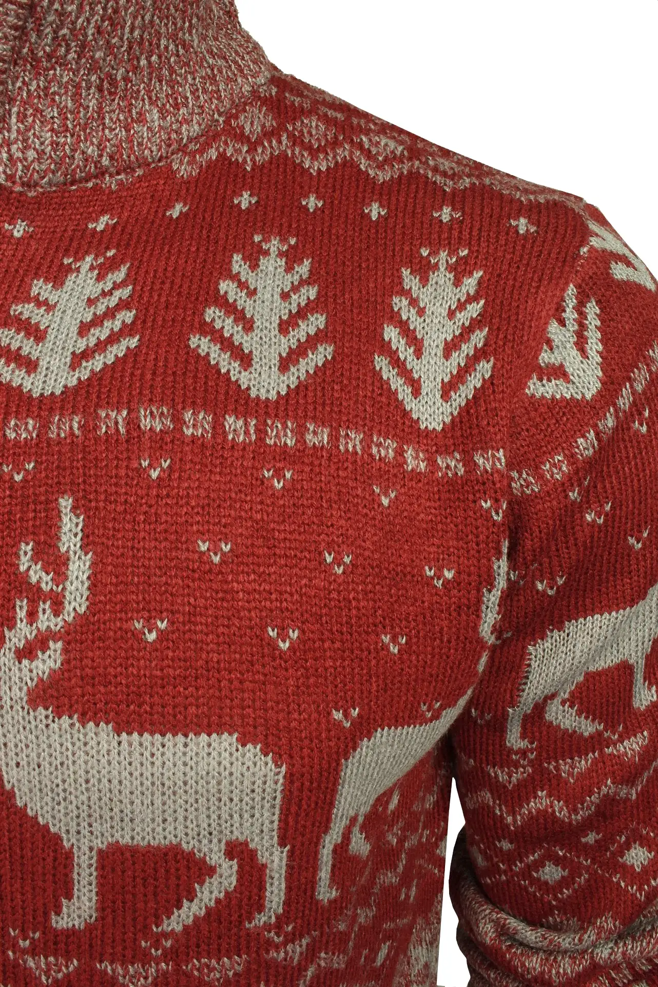 Xact Mens 1/4 Zip Reindeer Xmas/ Christmas Jumper