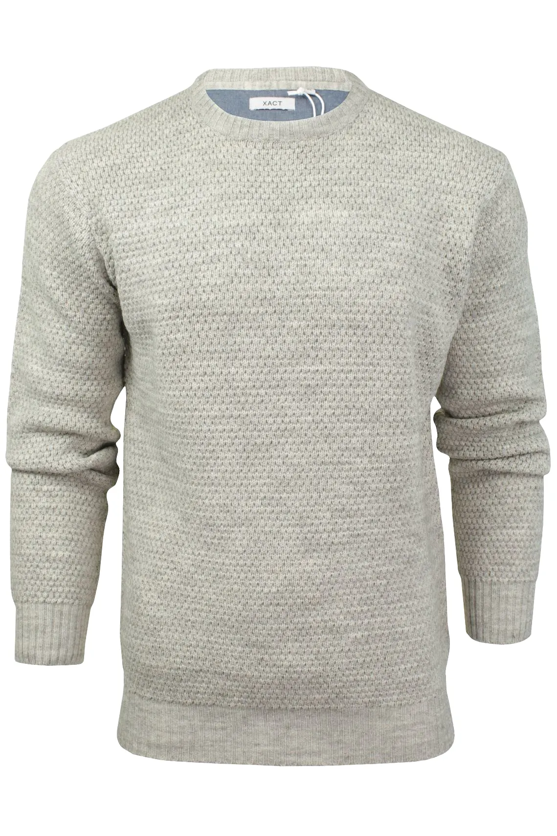 Xact Mens Crew Neck Textured Knit Jumper