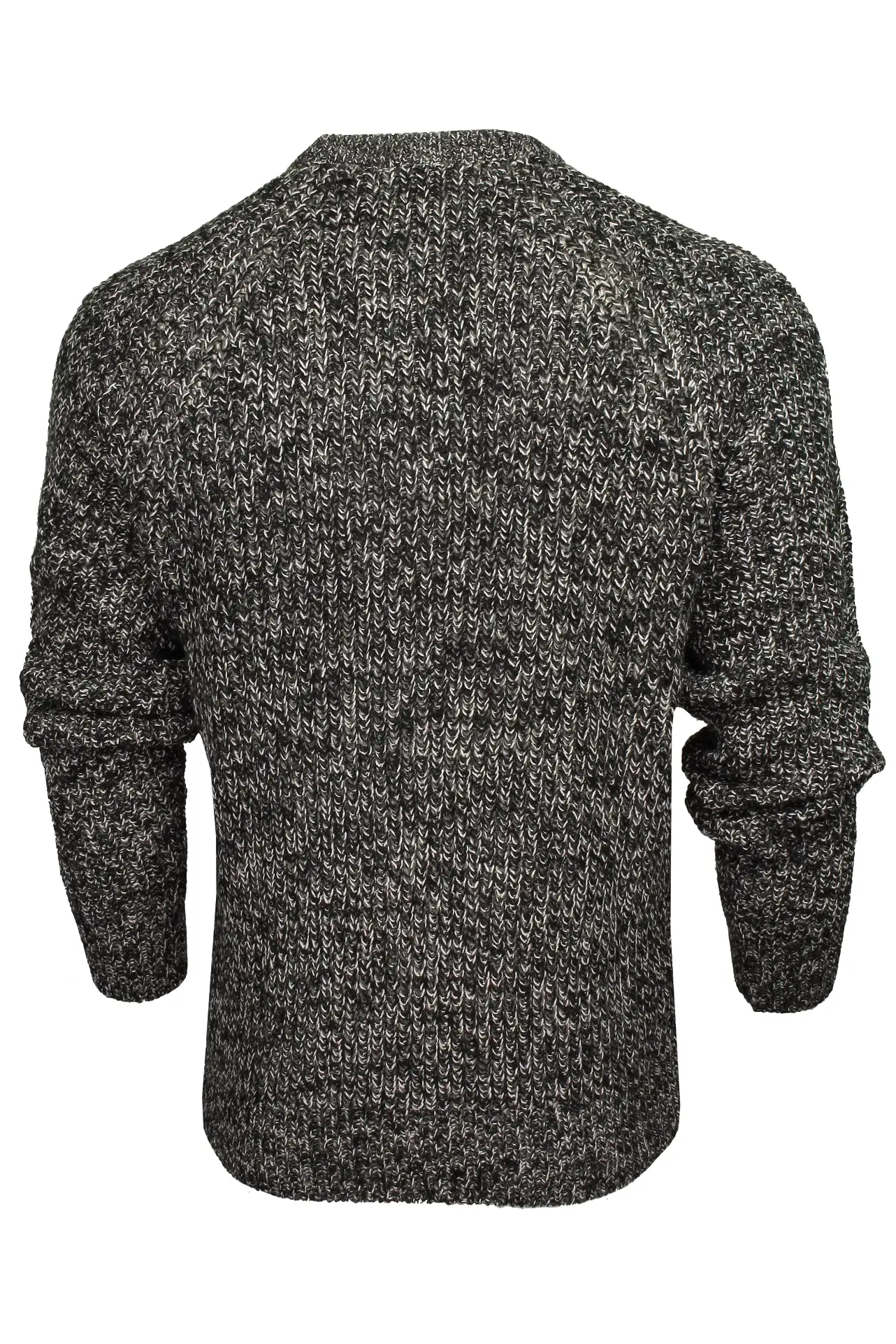 Xact Mens Jumper Fashion Chunky Fisherman Fleck Knit