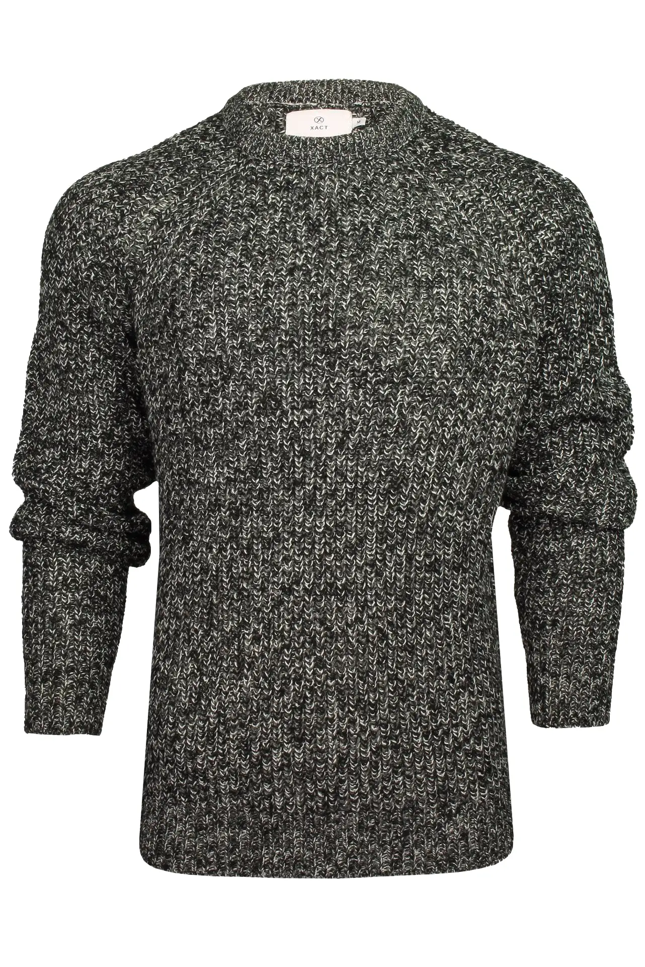 Xact Mens Jumper Fashion Chunky Fisherman Fleck Knit