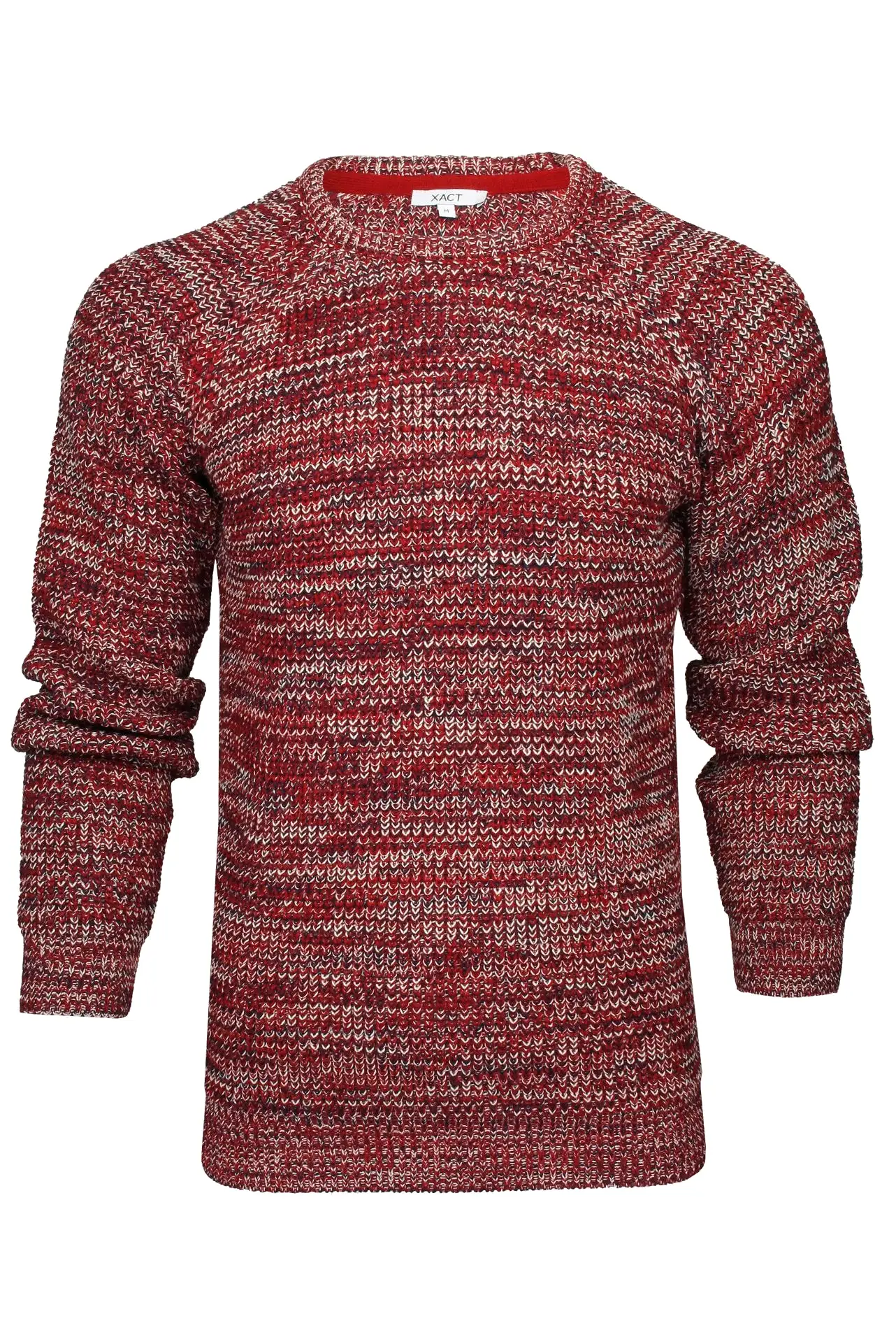 Xact Mens Jumper Fashion Chunky Fisherman Fleck Knit