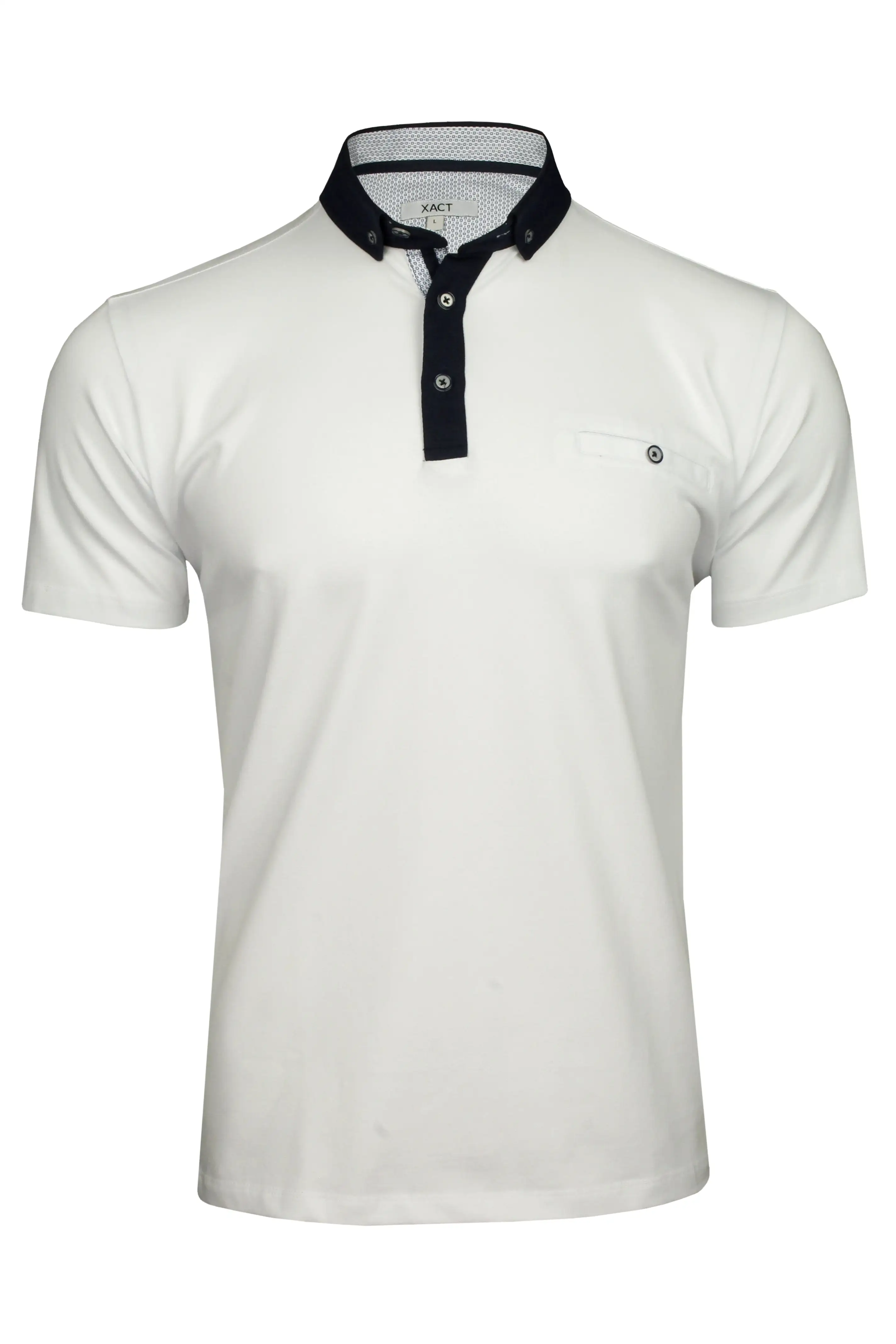 Xact Mens Polo Shirt with Short Sleeves and Button Down Collar