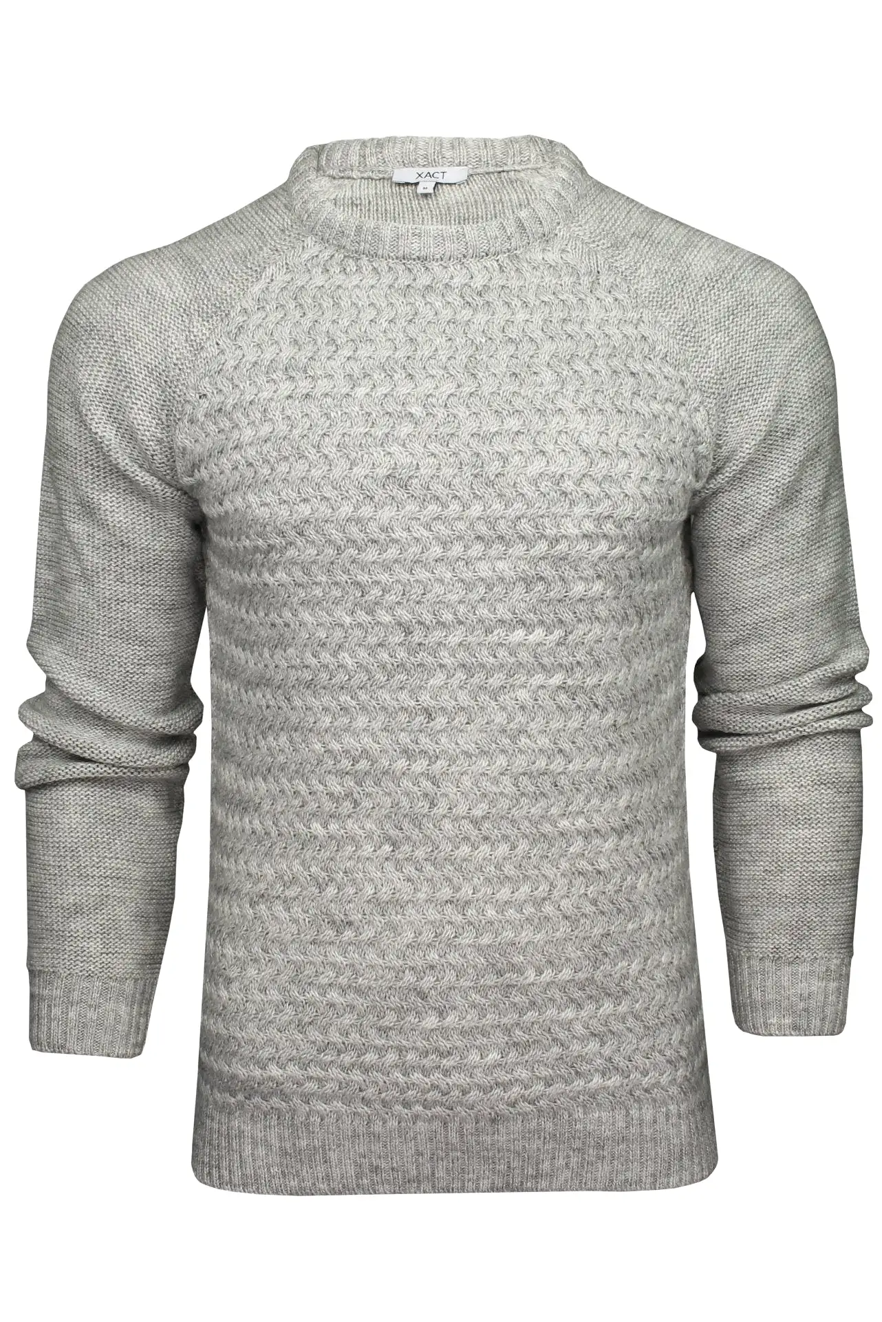 Xact Mens Raglan Jumper With Textured Knit Front