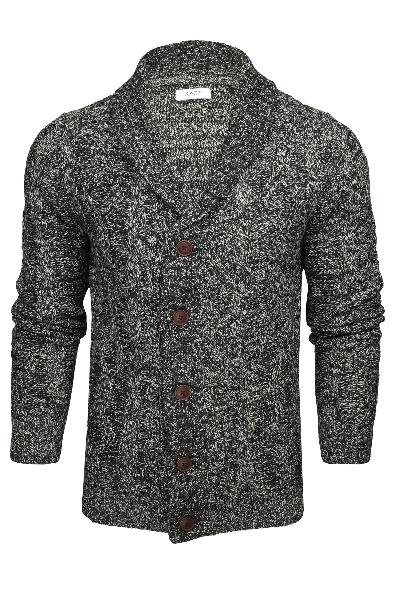 Xact Mens Shawl Neck Cable Knit Cardigan